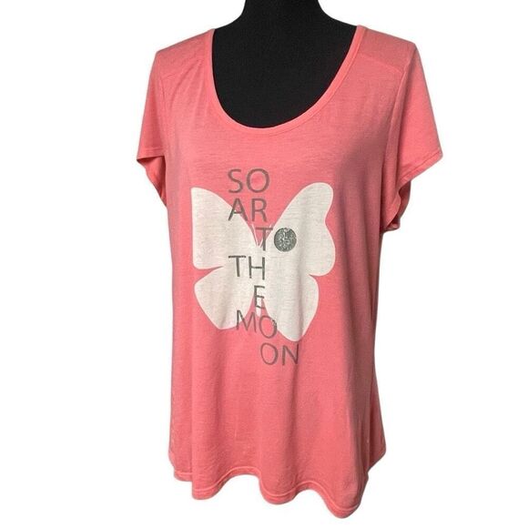 GAP Peach Pink Butterfly Moon Graphic Tee - Picture 2 of 6